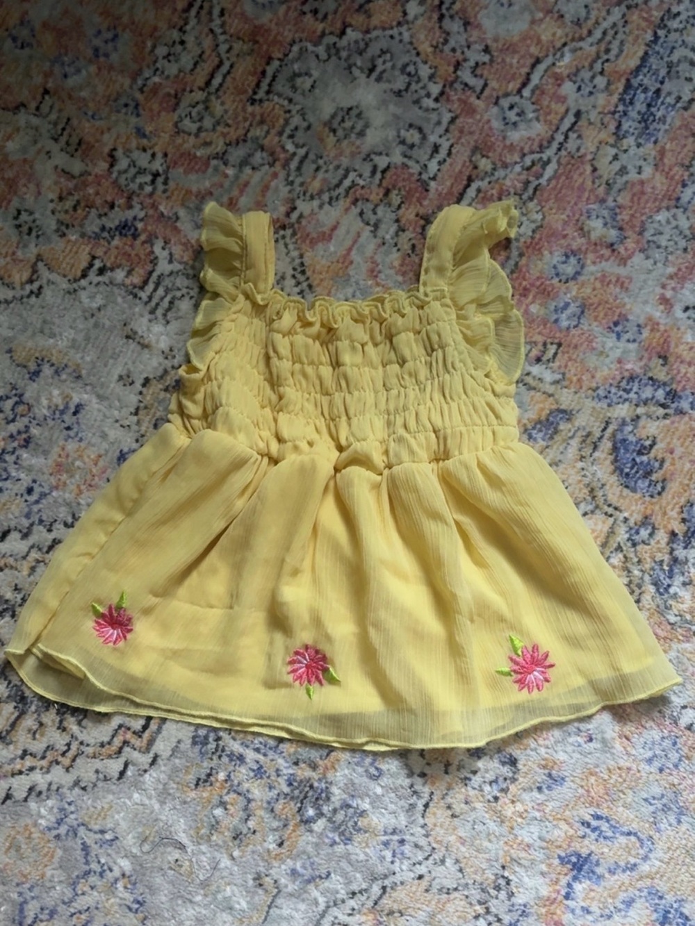 Yellow Floral Smocked Sundress size 3T